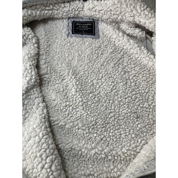 Abercrombie & Fitch Hoodie Womens White And Gray Large Full Zip Fleece - Picture 11 of 13